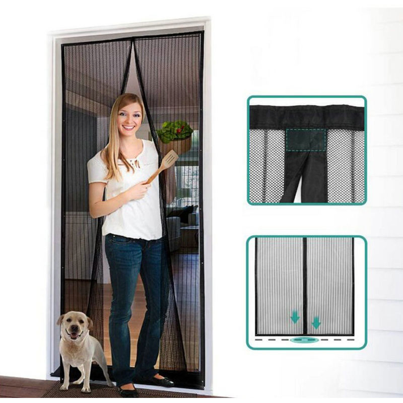 Easy Adhesive Installation Magnetic Fly Screen Door, Insect Screen Mosquito Door Net, Magnetic Curtain Room/Balcony/Patio Door