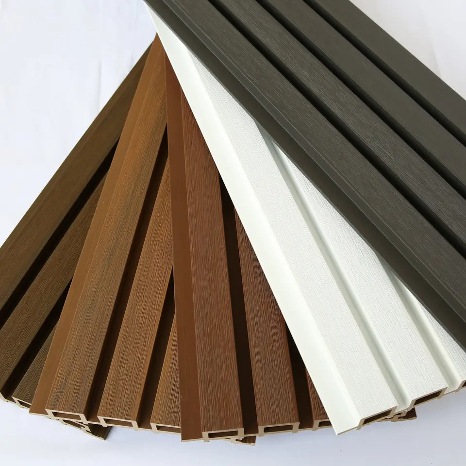 Plastic Composite PVC Coating Cladding Fluted Wall Board WPC Interior Wall Panel