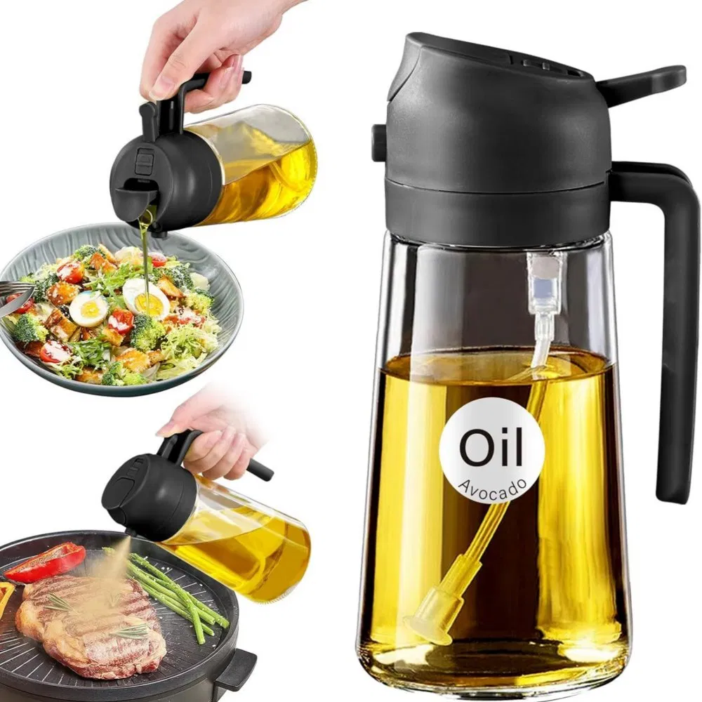 Wholesale High Quality Glass Oil Sprayer 2 in 1 Food Grade Olive Oil Mister Spray Bottle Dispenser for BBQ Baking Cooking