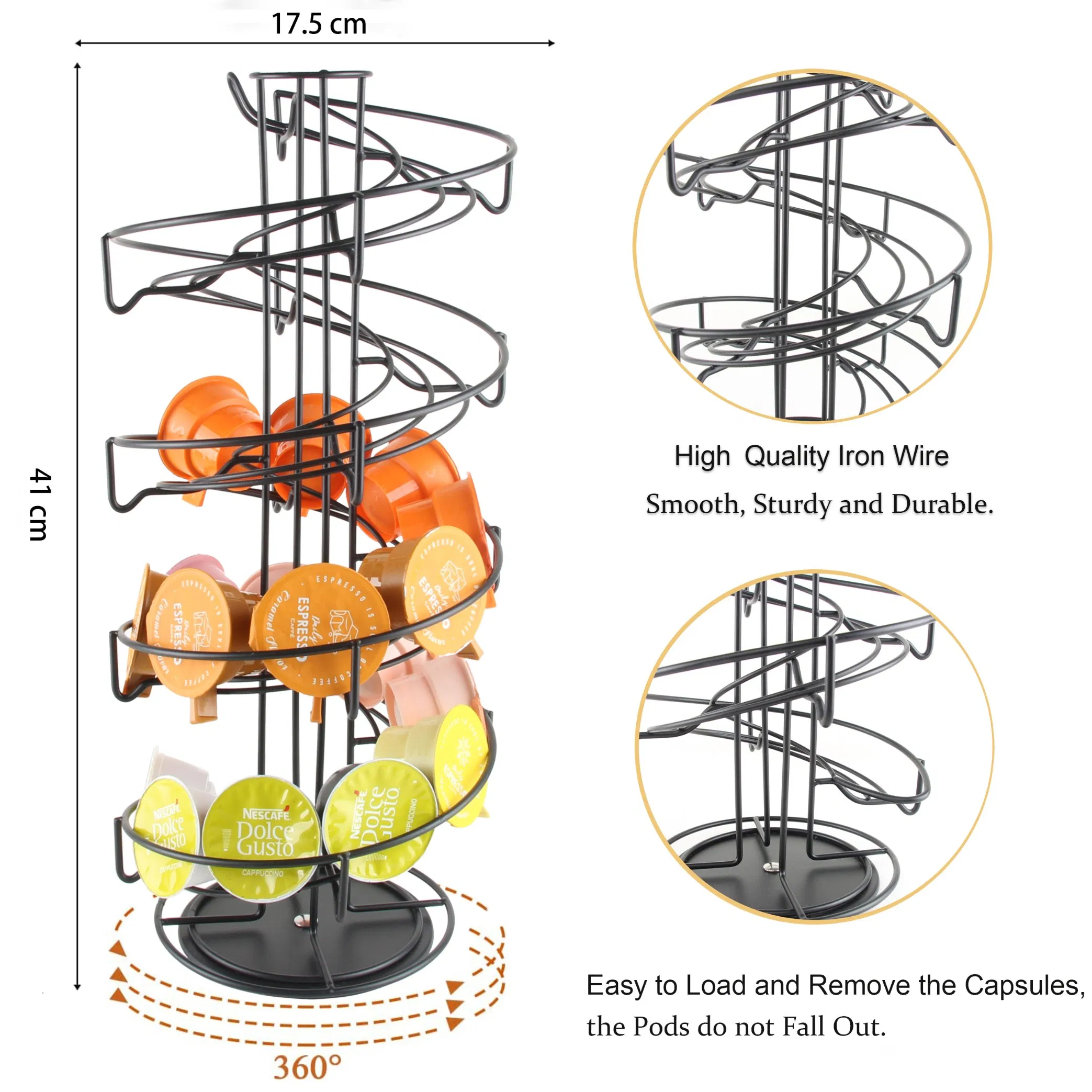 Вращающийся держатель для кофейных капсул из металла