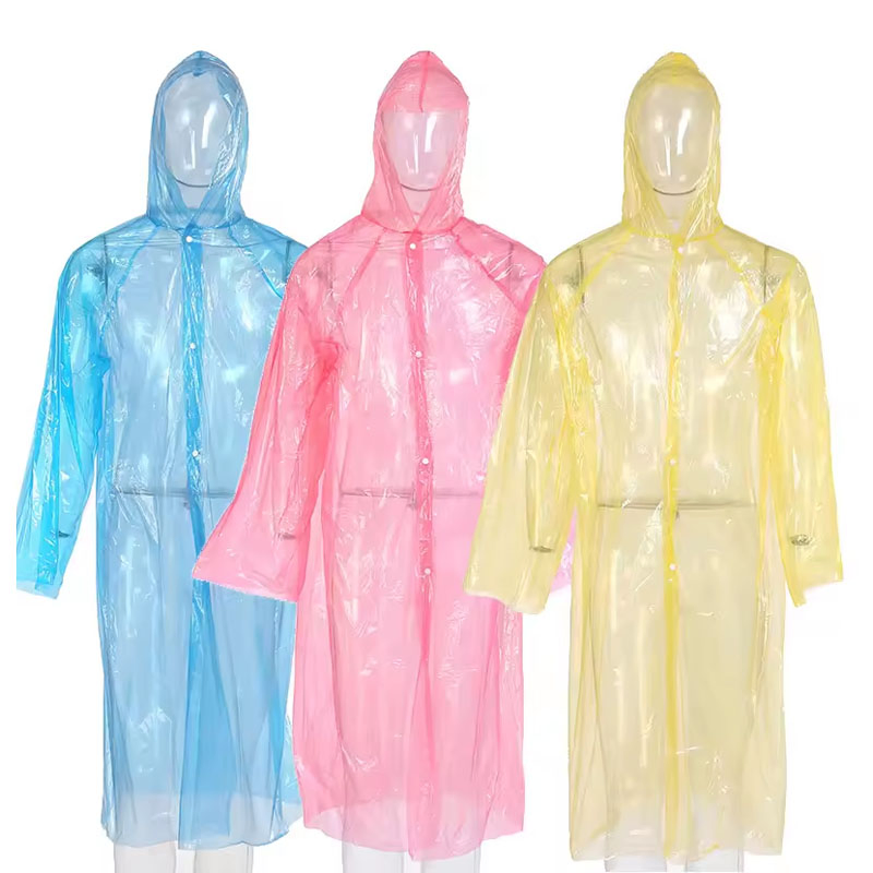 Wholesale Custom Logo School Travel Disposable Transparent Kids PE Raincoats