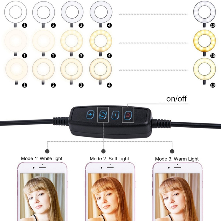Best Selling Selfie Light Ring for Live Broadcast /Flexible Selfie Stand LED Ring Light with Clip Cell Phone Holder