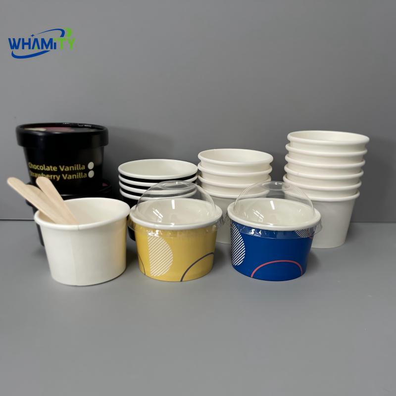 Биоразлагаемые бумажные стаканчики для мороженого с логотипом