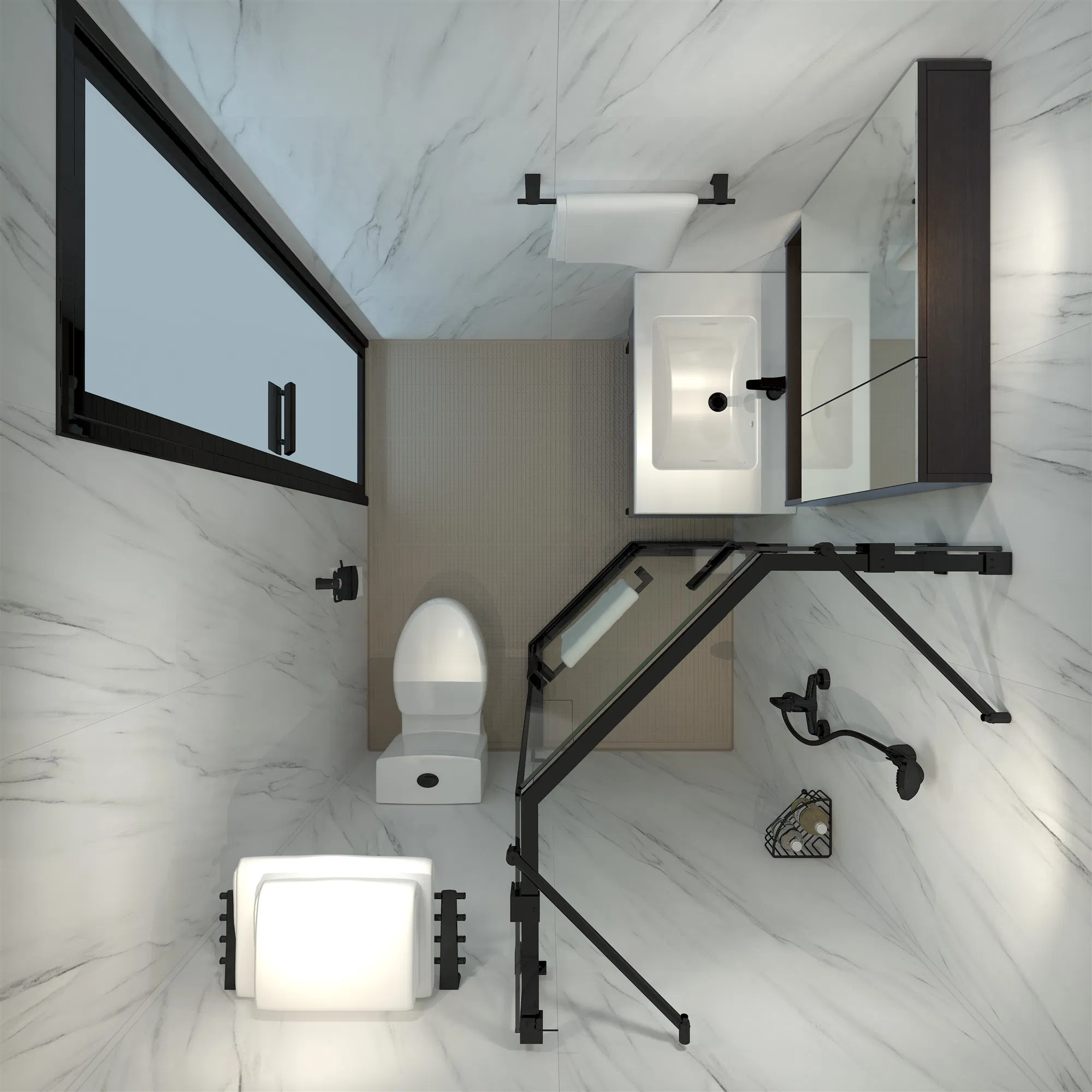 Waterproof SMC Material Prefab Pod Waterproof Lifetime Mobile Shower Bathroom