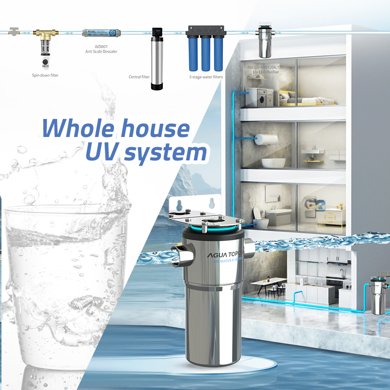 UVC LED Water Sterilizer Stainless Steel Whole-House 12gpm