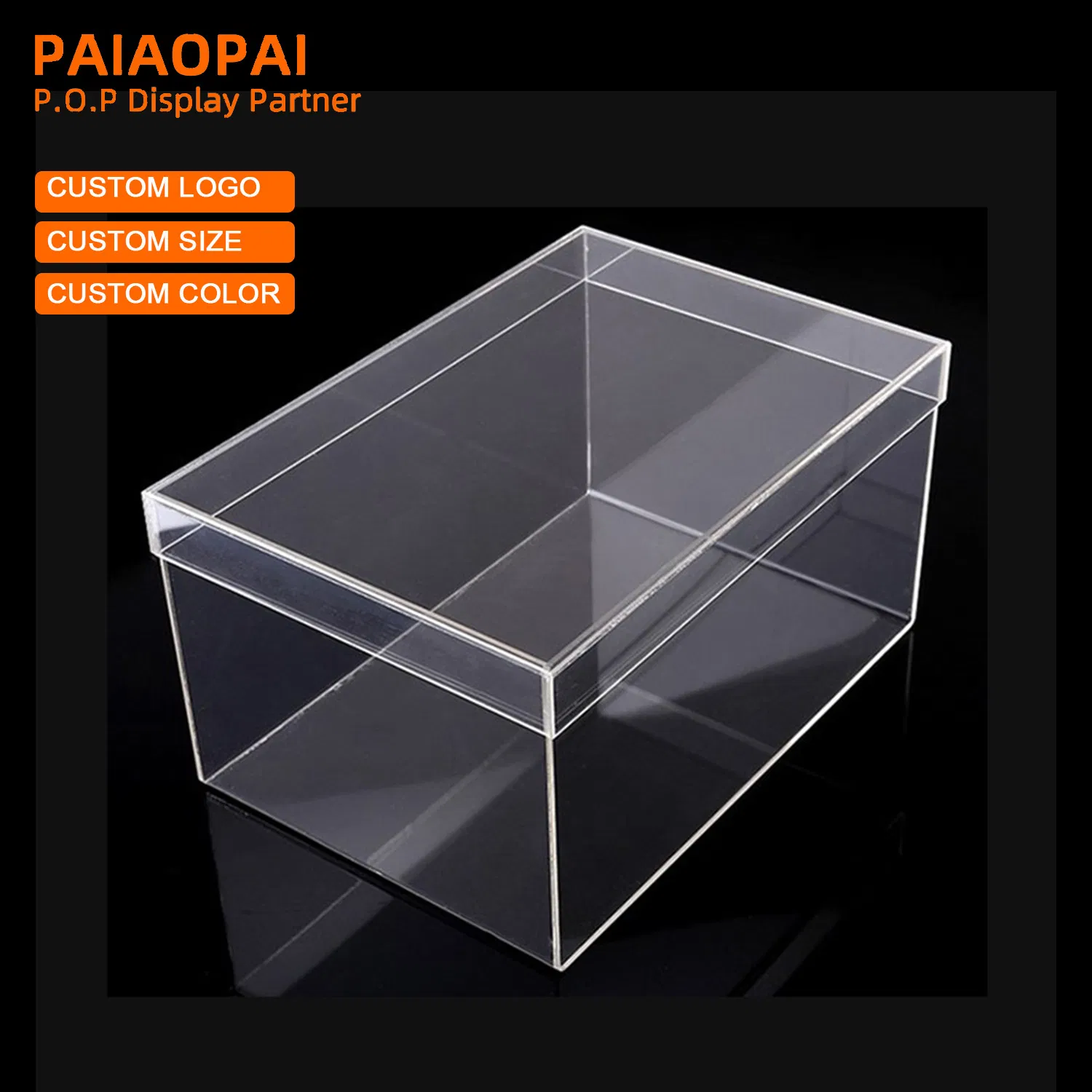 Acrylic Shoe Case Storage Customized Factory Transparent Display Cases for Nikeshoes Packaging Showcase Collection Retial Store with Lid Clear Plastic Gift Box