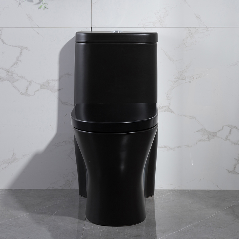 Floor Mounted Home Smooth Surface Wc Water Closet Bathroom Matte Black One Piece Toilet Bowl