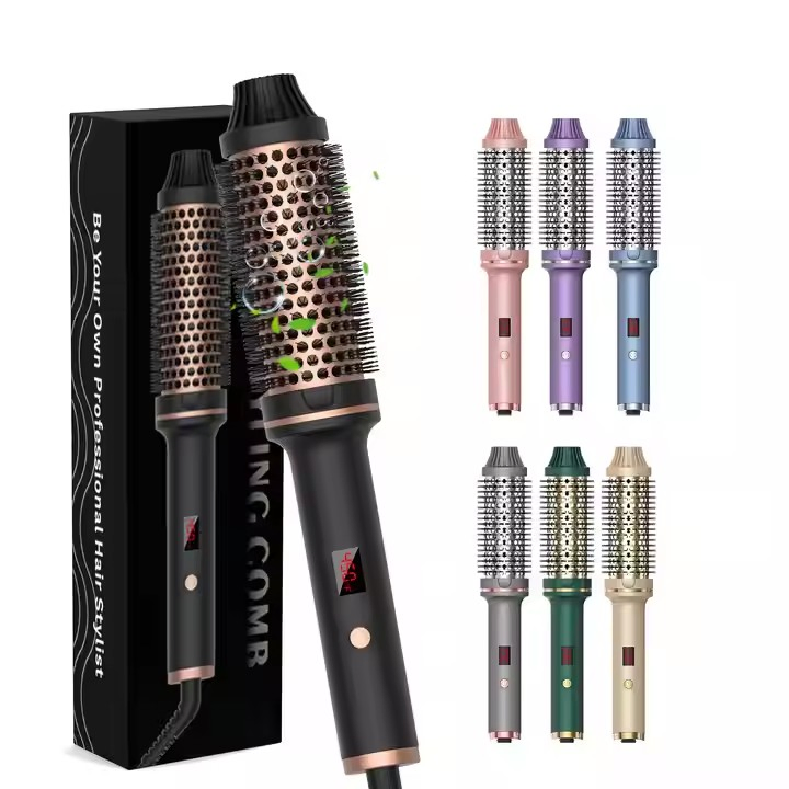 Hair Curling Wand Curler Hot Air Brush Heating Roller Style Hair Rotate Brush Electric Professional Hair Straightener