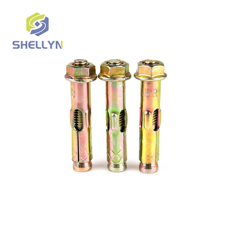 Анкерный болт с фланцевой гайкой и желтой гильзой