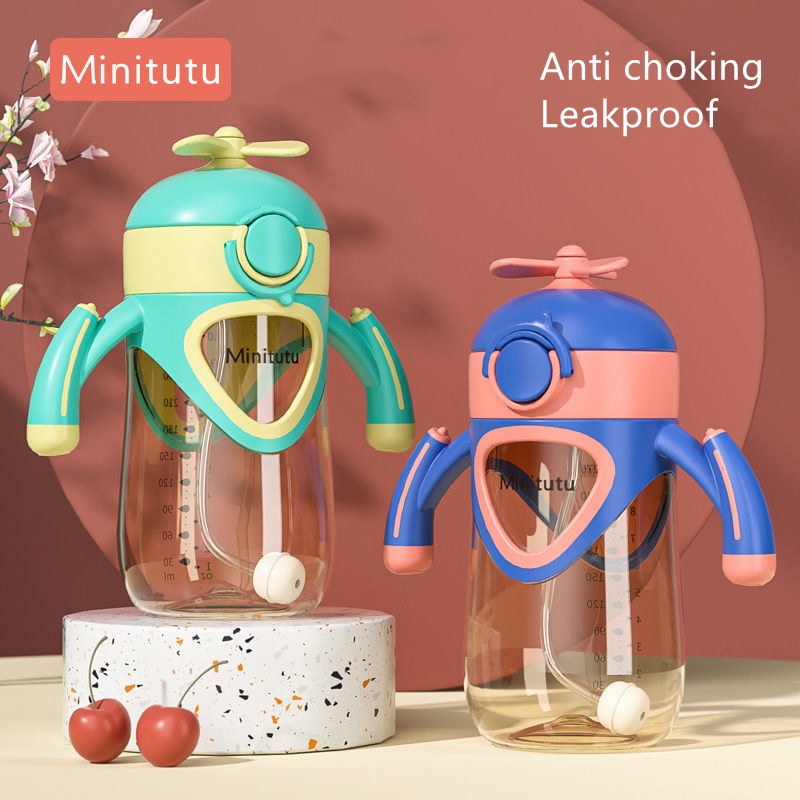 300ml Baby Training Cup with Easy Grip Handle and Straw