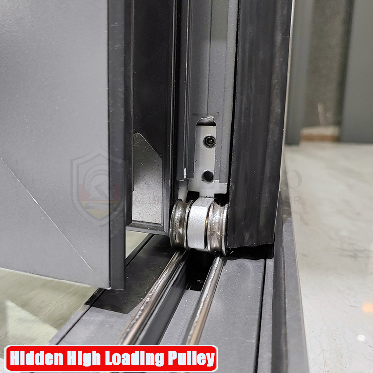 Modern Home Main Entrance Security Entry Front Doors Aluminum Patio Bi Folding Metallic Aluminum Glass Pivot Door