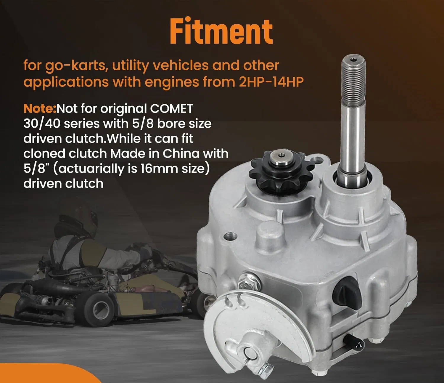 Kart Forward and Reverse Gearbox Kit 212cc, Suitable for 2HP-13HP Engines