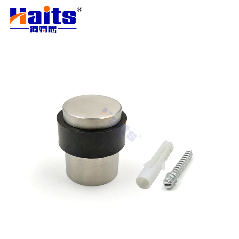 Door Hardware Round Floor Mounted Door Stop with Rubber Bumper
