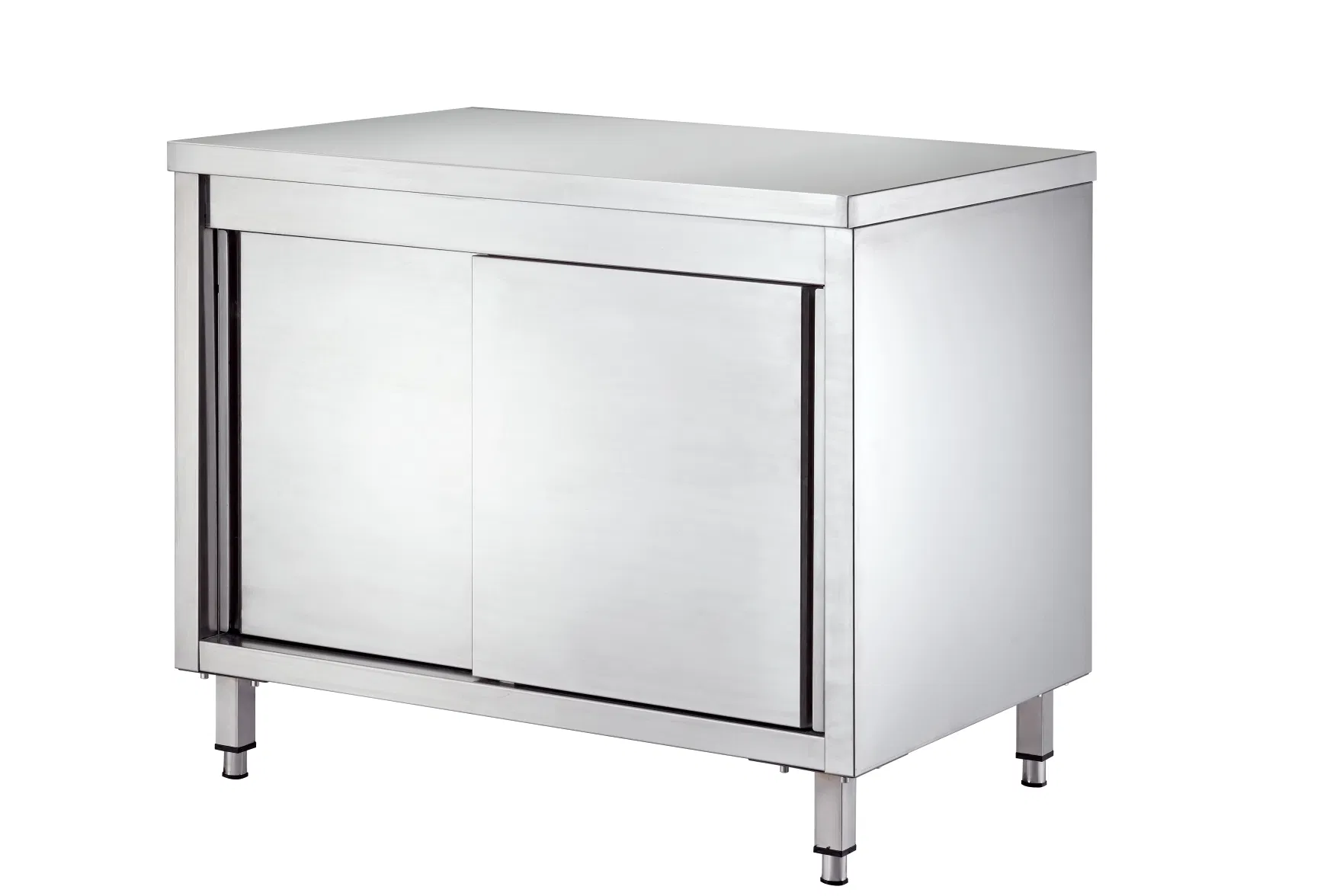 Stainless Steel Sliding Door Work Cabinet Without Backsplash 700mm Width Lh1800X850