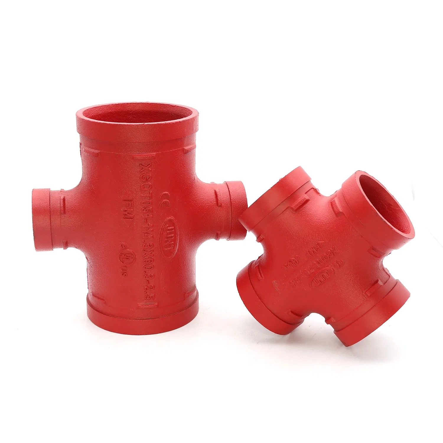China Manufacture Fire Fighting Grooved Fittings Ductile Iron Threaded Reducing Cross