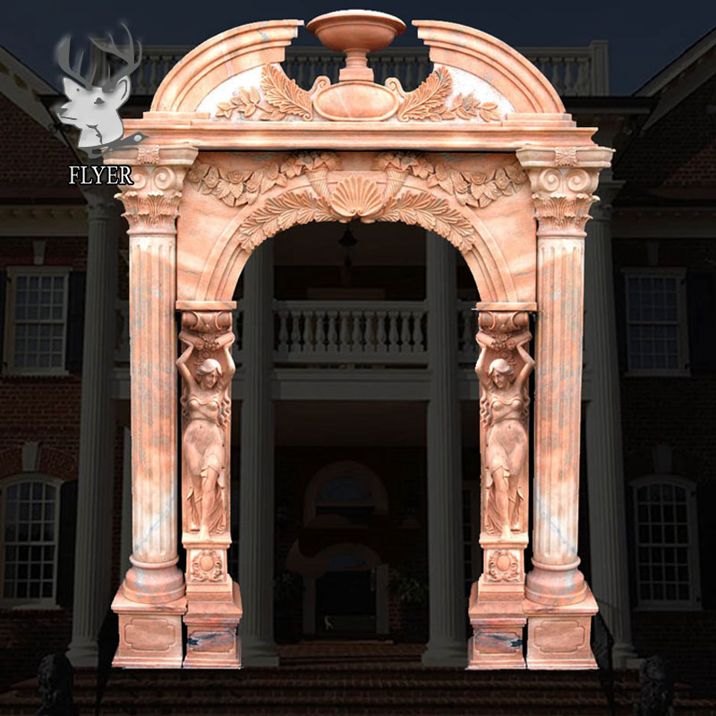 Customized High Quality Hand Made Figure Carving Marble Door Entrance Stone Door Surrounding