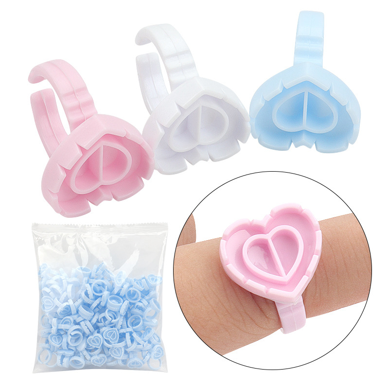 Disposable Heart-Shaped Eyelash and Eyebrow Glue Ring