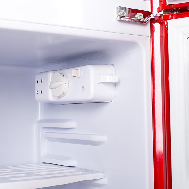 Fareast Refrigerator with Dual Door, Retro Red, 2.8 Cu. FT (80L)