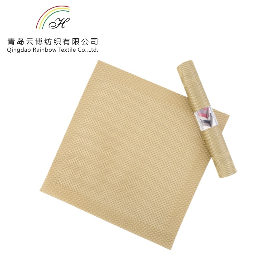 Custom Design Square Dining Table Dinner Placemat PVC Polyester Table Decoration