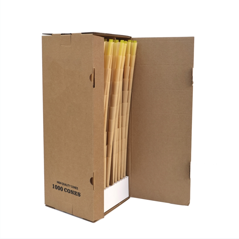 2025 Newest Custom Colorful 0.5g 1g Raw Wood Paper Preroll Cone