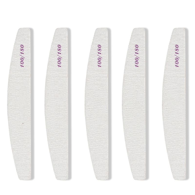 High Quality 100/180 Emery Double Sides Half Moon Shape Nail Files Buffer