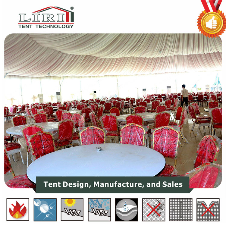 Outdoor Hexagon Tent with Glass Walls for Small Music Concert