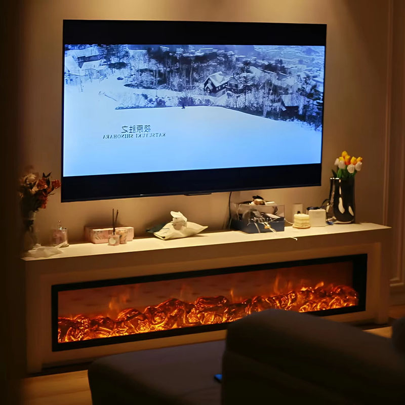 Furniture Wall Recessed Electric Fire Place Modern 3 Sided Electric Fireplace