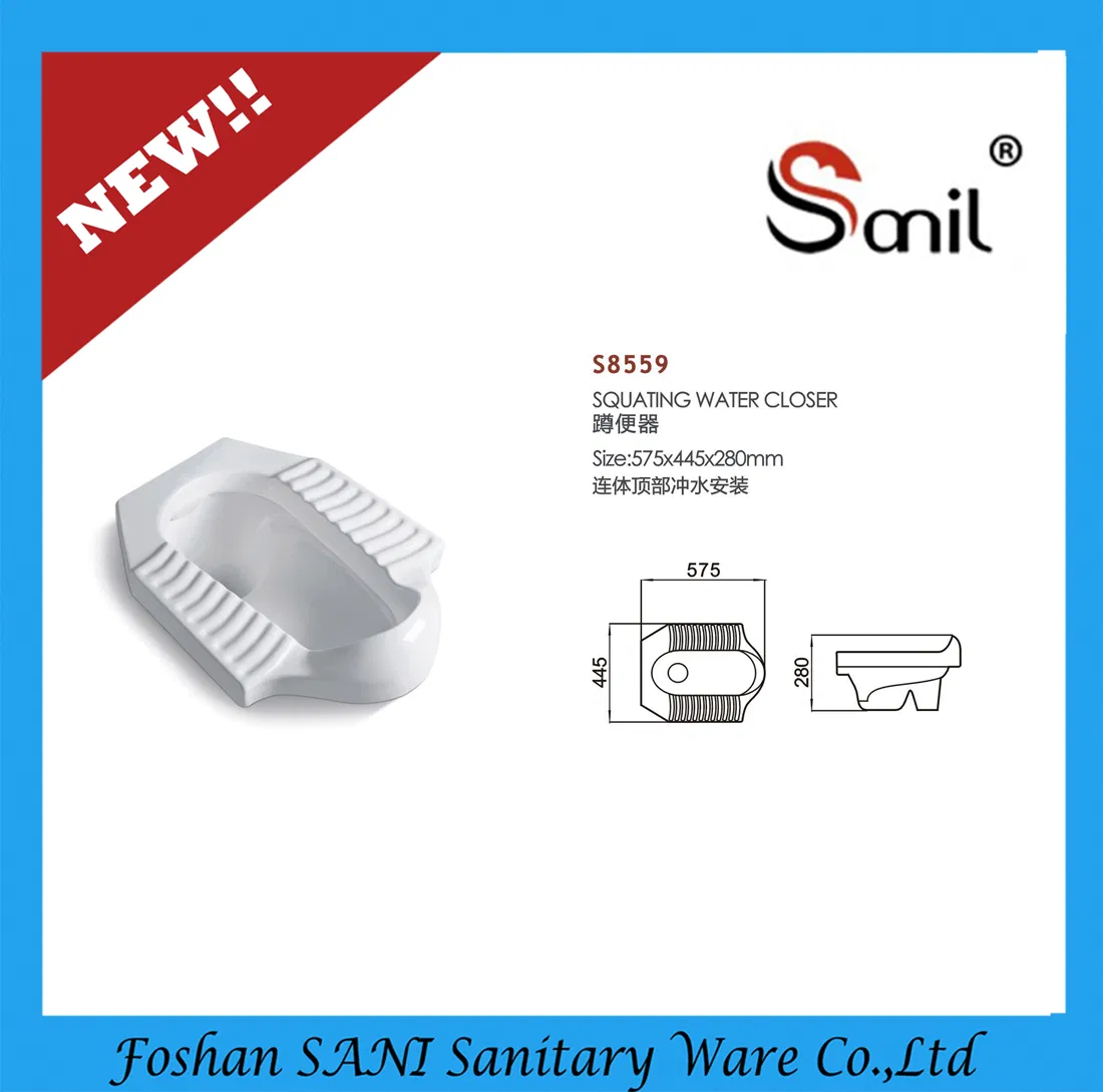 Grade a One Piece Bathroom Ceramic Squatting Wc Pan (S8559)