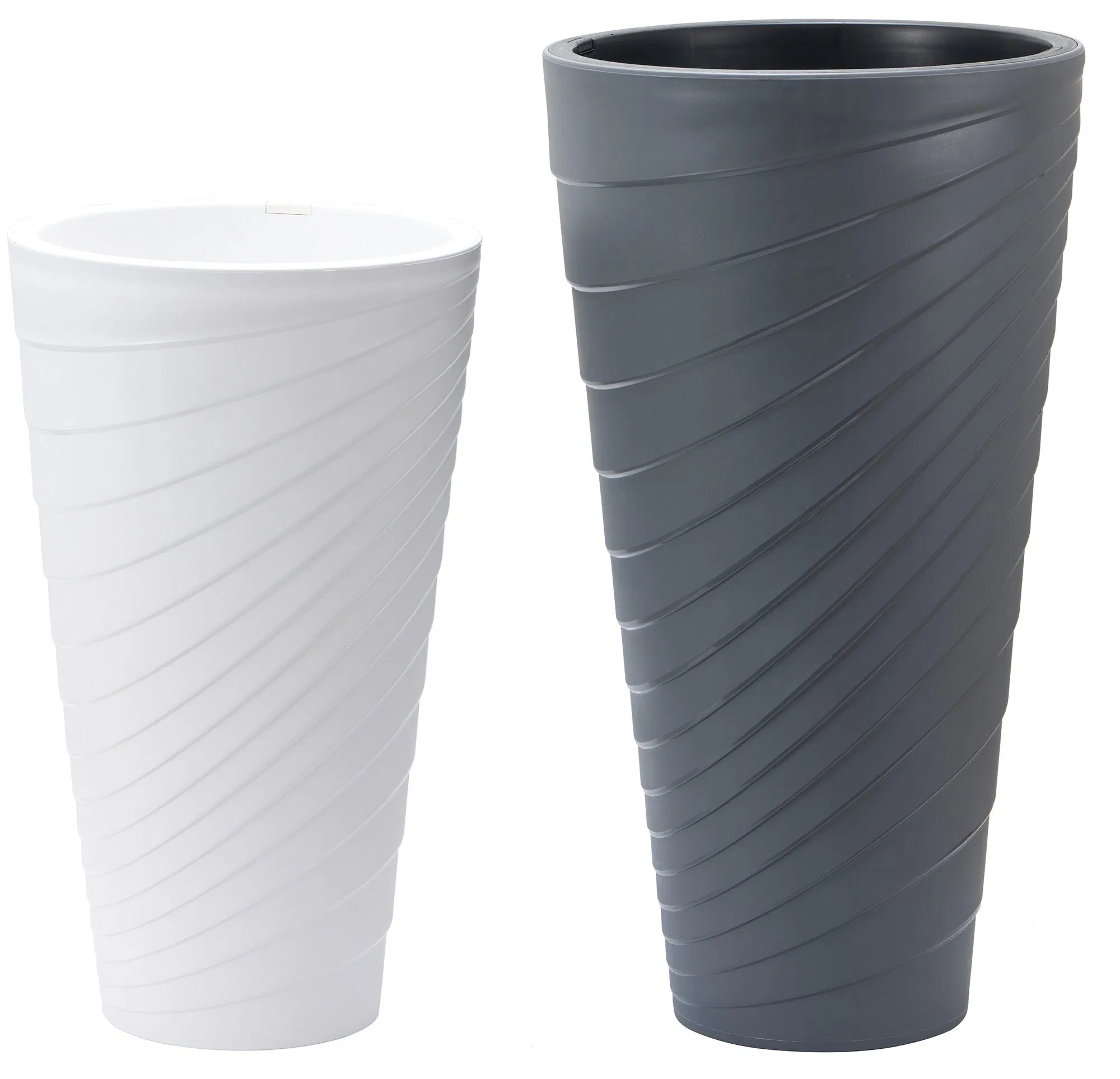 Tall Round Plastic Flower Pot Garden Planter Pot (KD9185-9188)