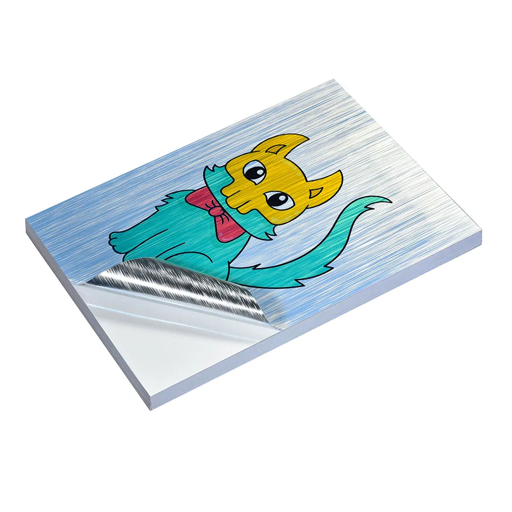 Digital Printing Waterbased Inkjet Brushed Silver Vinyl Label Sheets