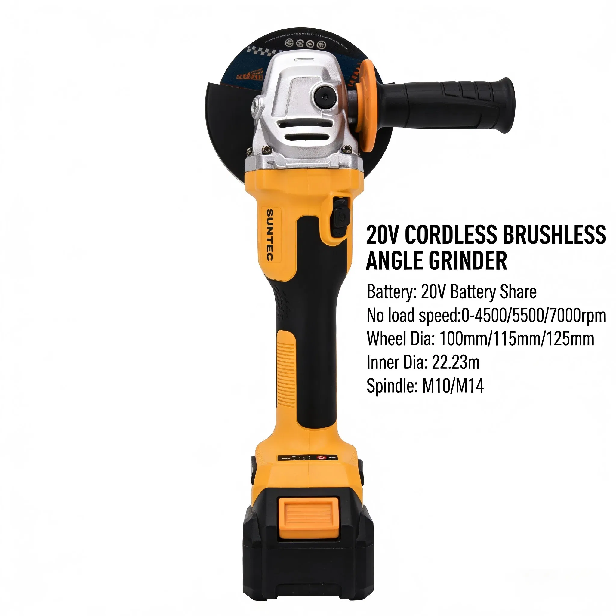 SUNTEC 20V Cordless brushless Angle Grinder Power Tools