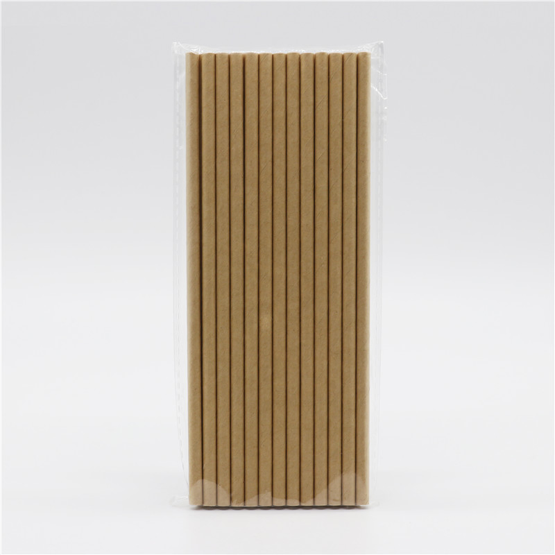 Biodegradable Eco Friendly No-dye Brown Natural Kraft Paper Straw
