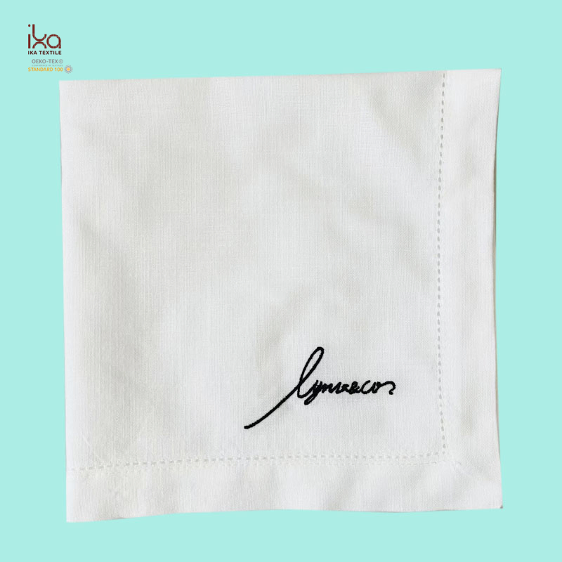 Wholesale Home Decor Wedding Decoration Decorative Party White Lunch Dinner Printed Custom Color Embroidery Logo Natural Woven Linen Napkin