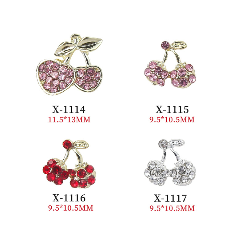 3D Cherry Nail Rhinestones Acrylic Nails Jewelry Nail Art Craft Supplies
