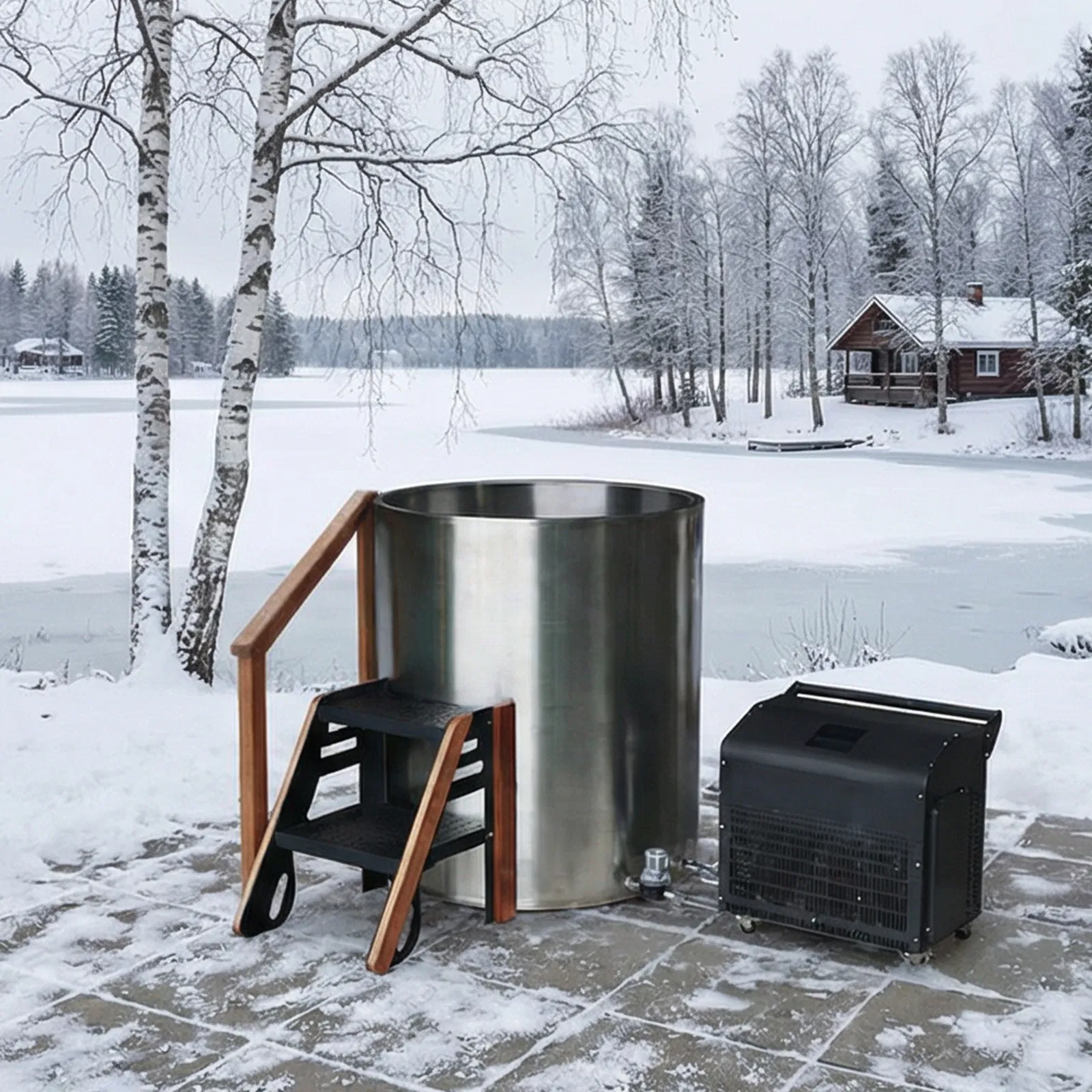 Стальной бассейн для ледяных ванн с чиллером