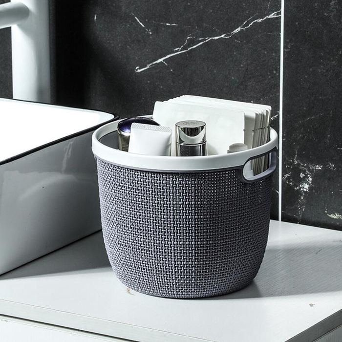 Laundry Basket Plastic Storage Hamper for Kitchen Bathroom Office