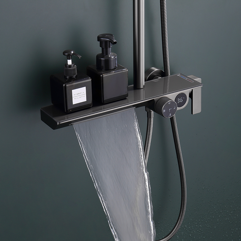 Matte Black Wall Mounted Bathtub Faucet for Villa and Hotel Bathroom