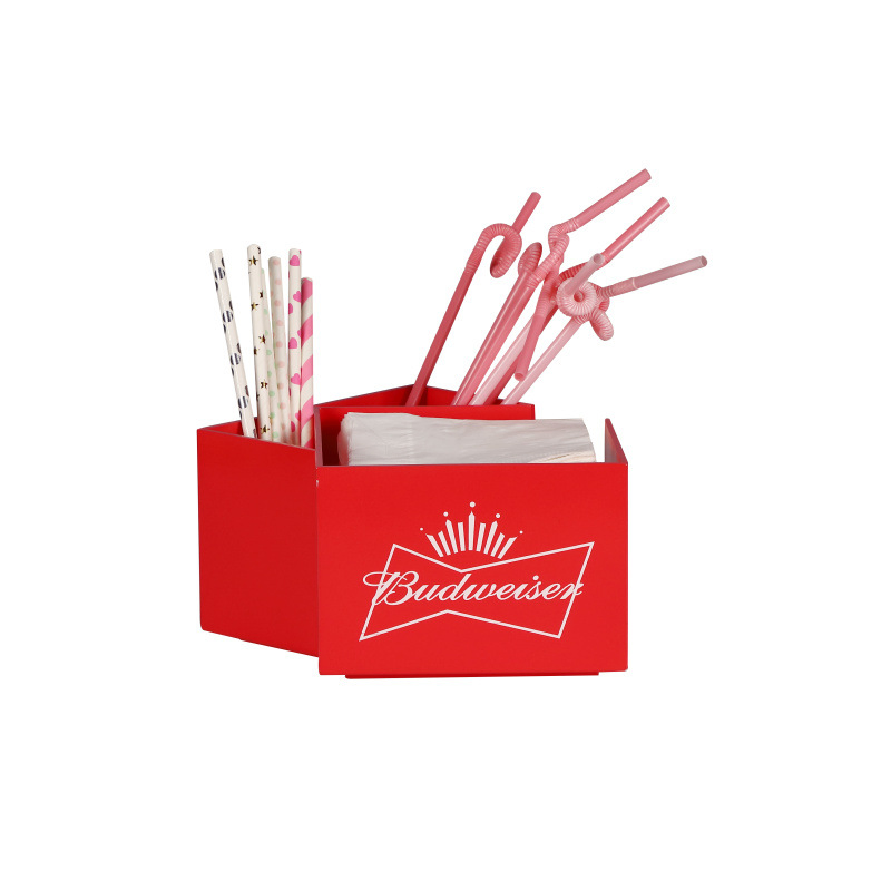 Bacardi Acrylic USB Charging Rechargeable Plastic Napkin Straw Tissue Stirrer Holder Bar Caddy for Caperdonich Duc De Loussac
