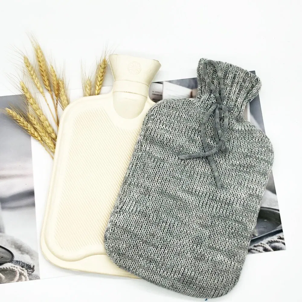 Wholesale Grey Jacquard Different Pattern Hot Water Bottle Cover Hot Water Bag Knitted Cover