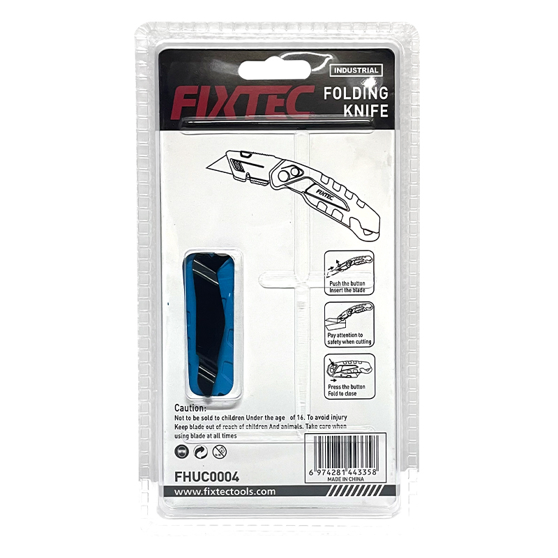 Fixtec Carbon Steel Folding Knife Box Cutter Aluminum Handle Utility Knife