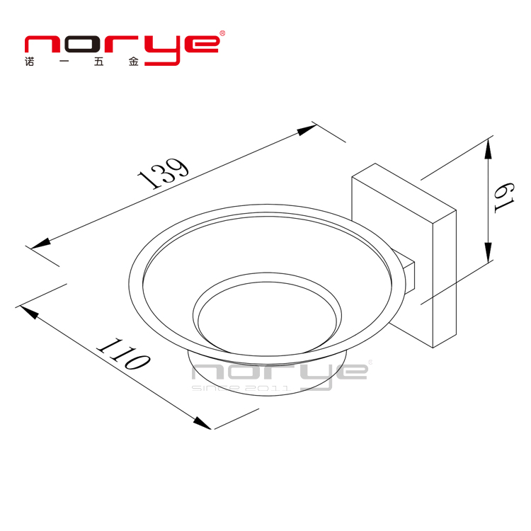 Мыльница для ванной настенная из нержавеющей стали