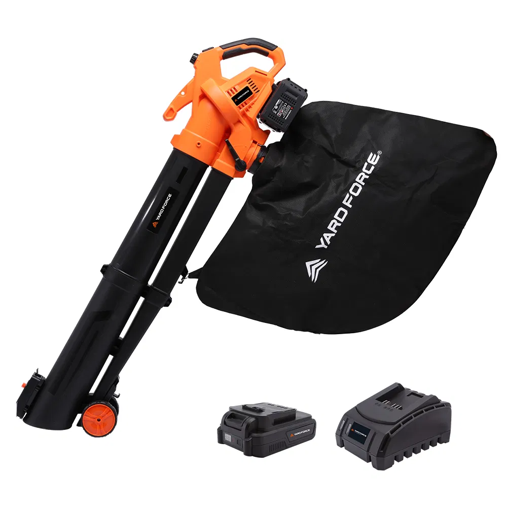 Yard Force 20V Cordless Air Leaf Blower Motor Vacuum with High Speed Mulching