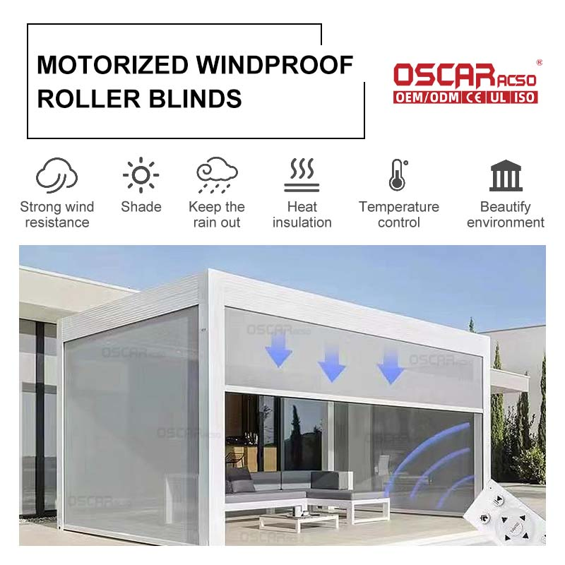 Roller S Waterproof Wind Resistant Motorized Curtain Roller Blind
