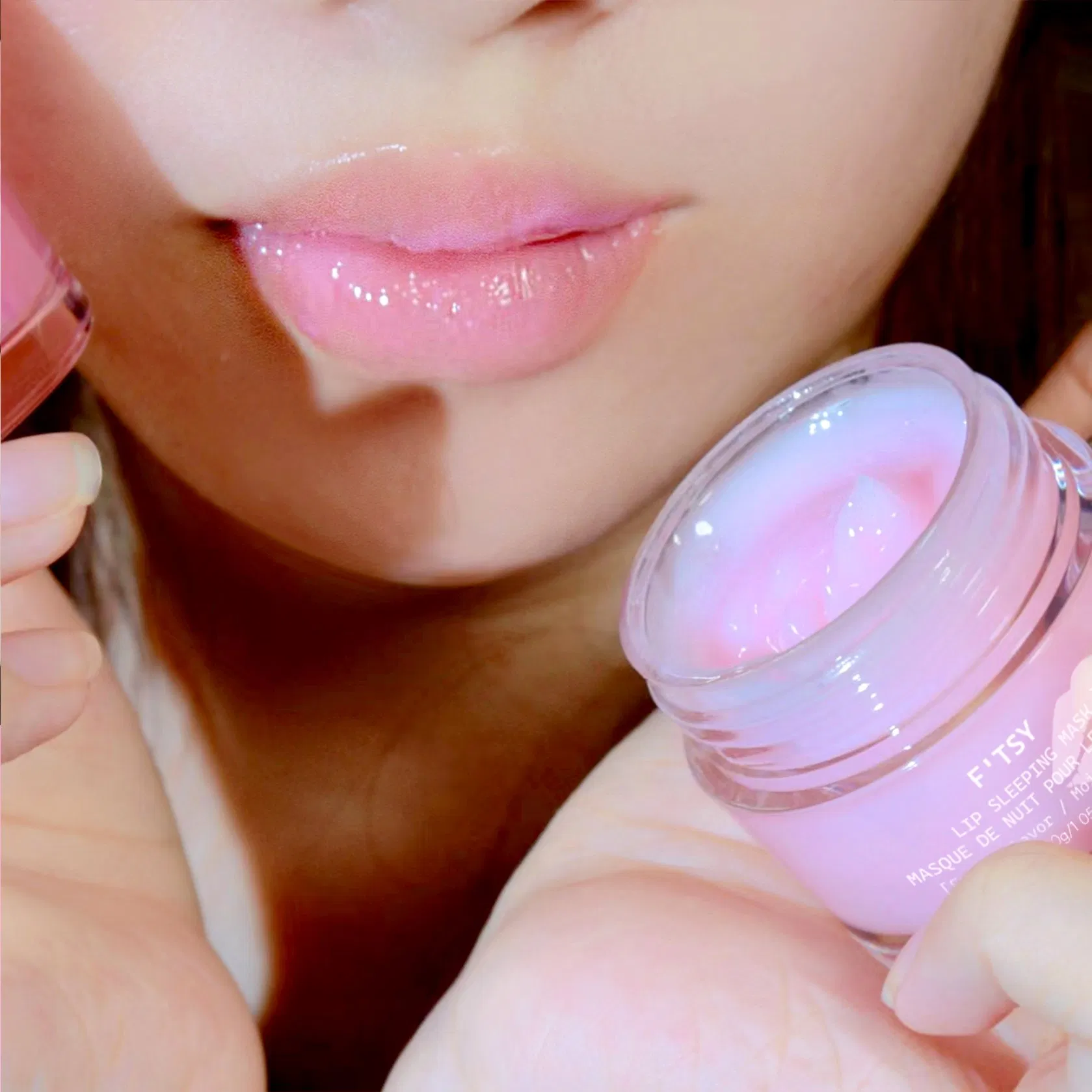 Private Label Overnight Strawberry Lip Mask with Aloe Vera Grape Seed Oil