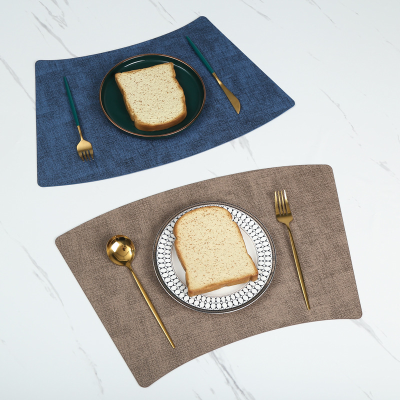 New Type Heat-Resistant Easy Clean PVC Placemats Woven Design Dining Table Mats Kitchen Plain Style Table Pads