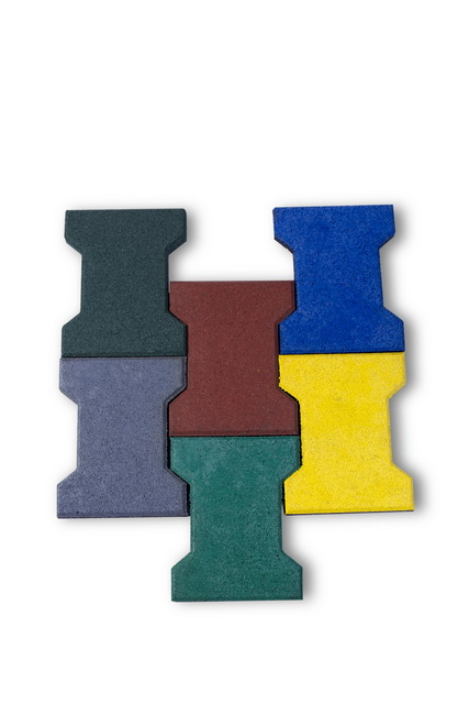 Outdoor Rubber Paver Bricks Recycled Rubber Granules Floor Tiles