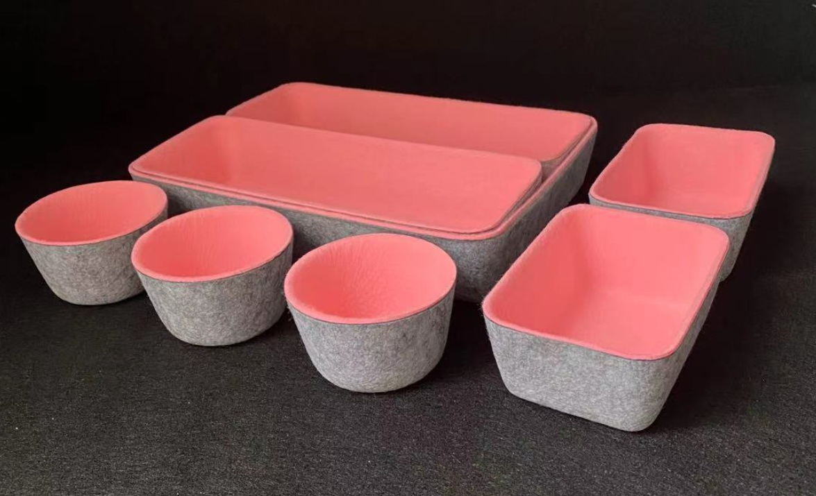 Felt Storage Bin Box Drawer Organizer Tray 8PCS for Office & Home Desk Table Closet