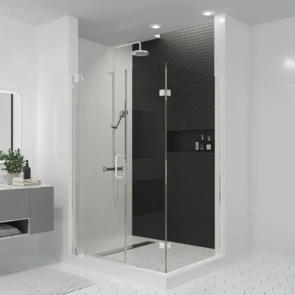 Wholesale Custom Size Interior Aluminum Alloy Glass Casement Swing Bathroom Door
