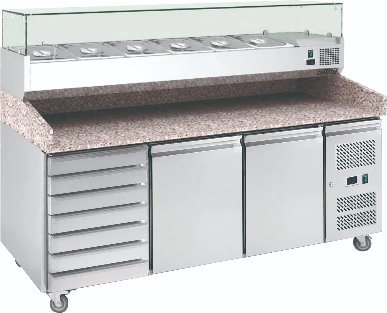 Artisan Pizza Multi-Deck Display Counter with Humidity Control