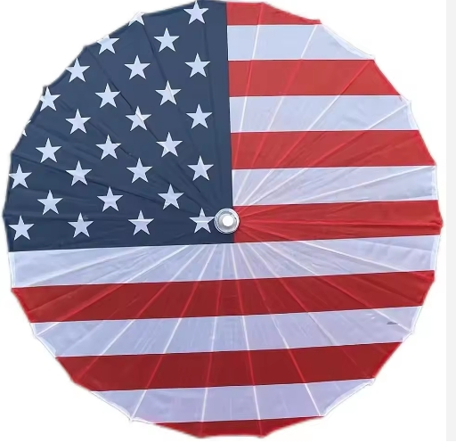 Зонт-трость с канадским флагом из масляной бумаги